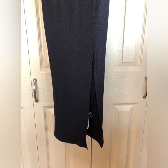 Black Strap Dress with Side Slit, Cider - Picture 5 of 6